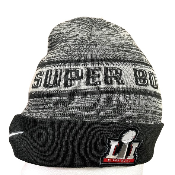 Nike Super Bowl LII Winter Beanie Hat Cap S7 Ash Acrylic Blend Cuffed NWOT New - Picture 14 of 16